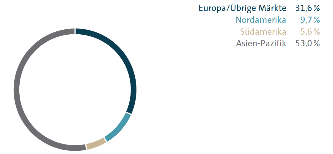 Auslieferung nach M&auml;rkten (Kreisdiagramm)