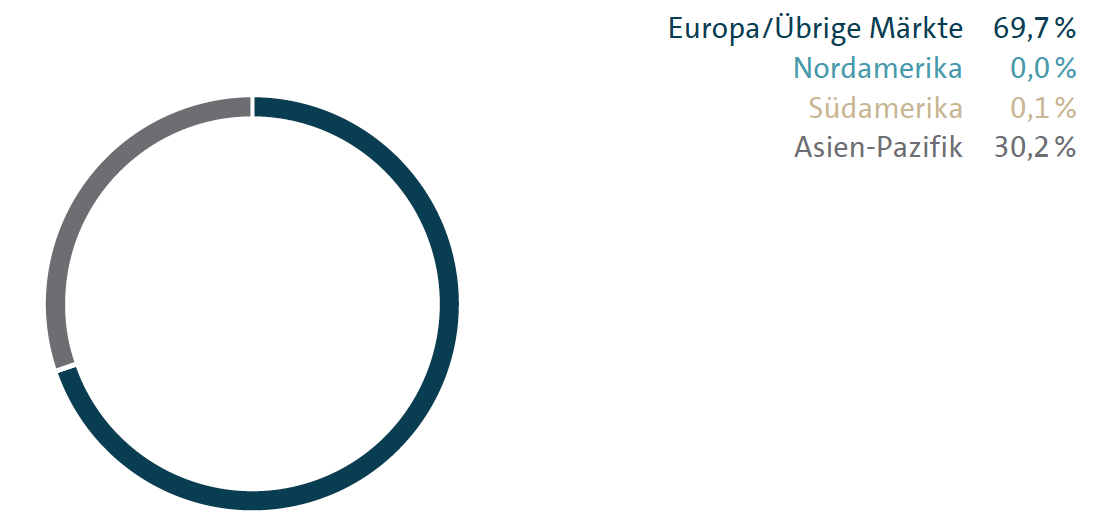 Auslieferung nach Märkten (Kreisdiagramm)