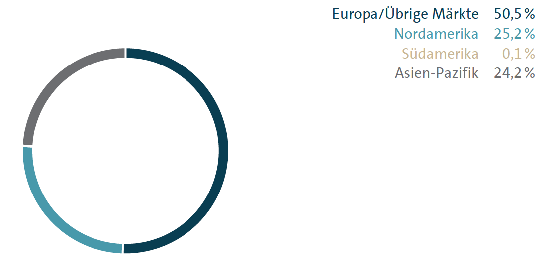 Auslieferung nach Märkten (Kreisdiagramm)