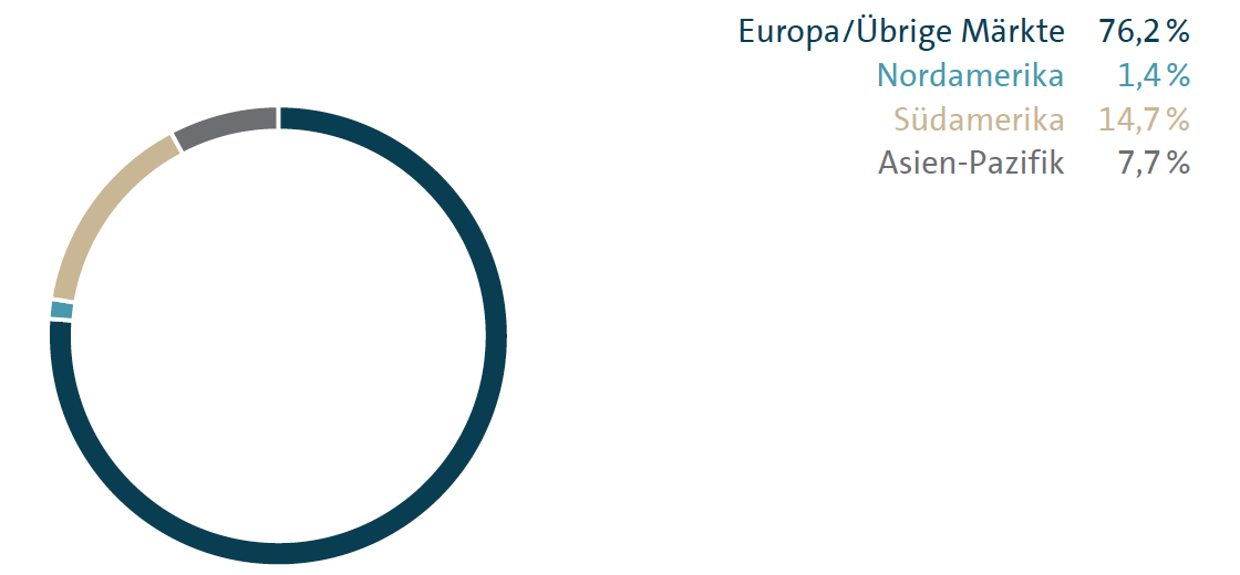 Auslieferung nach M&auml;rkten (Kreisdiagramm)