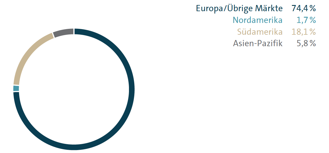Auslieferung nach Märkten (Kreisdiagramm)