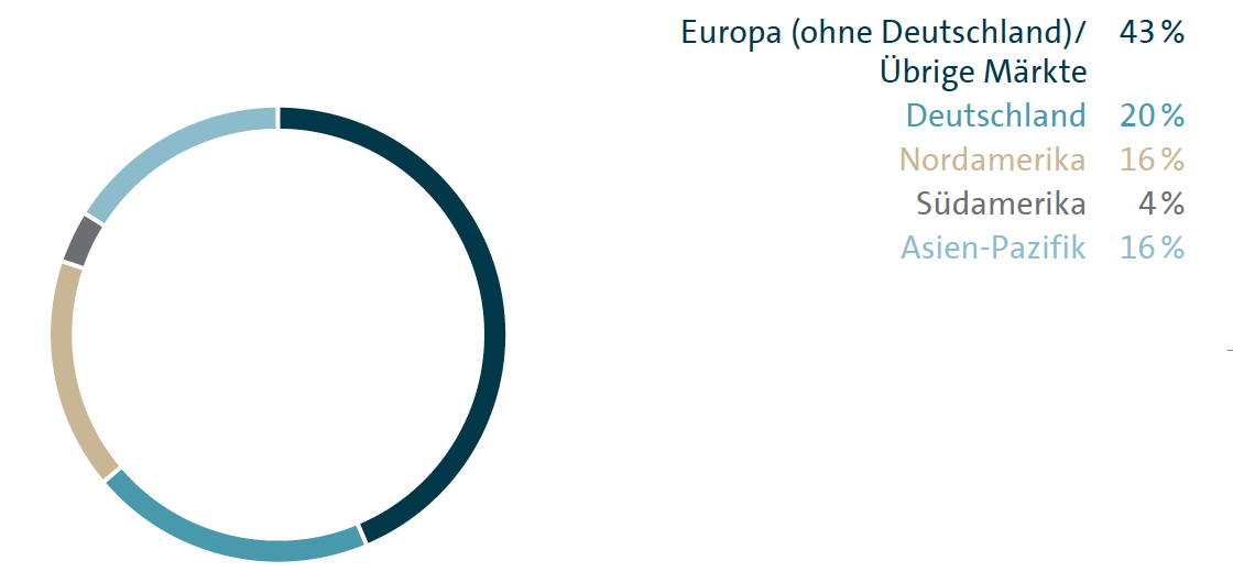 Umsatzanteile nach M&auml;rkten 2016 (Kreisdiagramm)