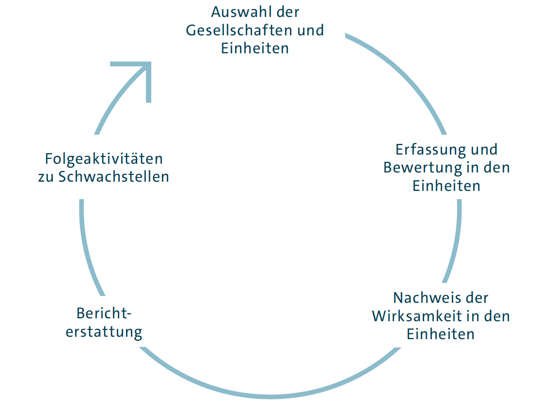 Jährlicher Governance, Risk & Compliance-Regelprozess (Grafik)