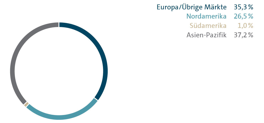 Auslieferung nach M&auml;rkten (Kreisdiagramm)