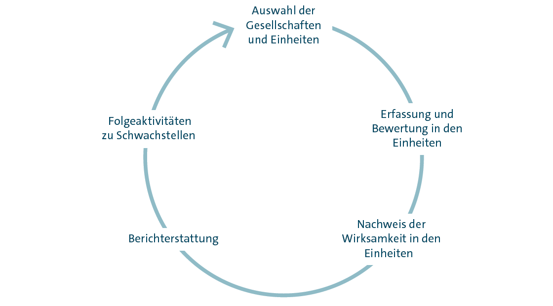 Jährlicher Governance, Risk & Compliance-Regelprozess (Grafik)