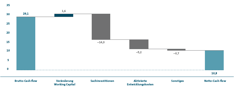 Netto-Cash-Flow Konzernbereich Automobile 2019 (Balkendiagramm)