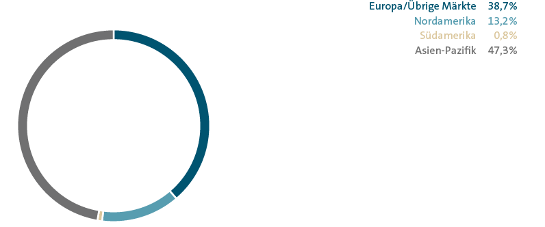 Auslieferungen nach M&auml;rkten &ndash; Audi (Tortendiagramm)