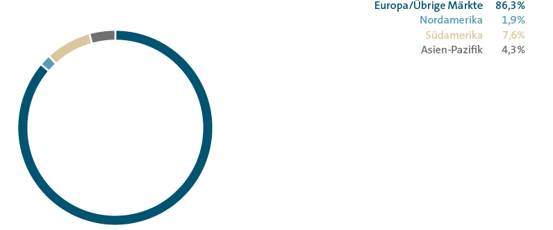 Auslieferungen nach M&auml;rkten &ndash; Volkswagen Nutzfahrzeuge (Tortendiagramm)