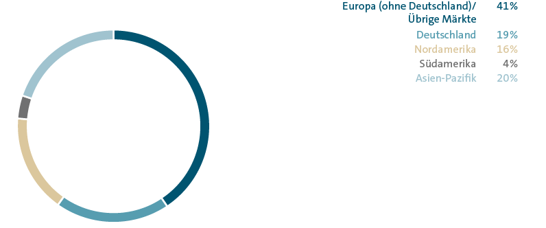 Umsatzanteile nach M&auml;rkten 2020 (Tortendiagramm)